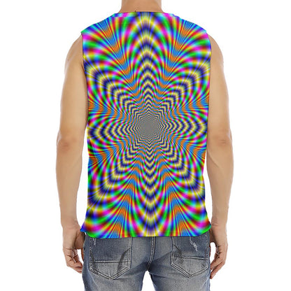 Octagonal Psychedelic Optical Illusion Men's Fitness Tank Top
