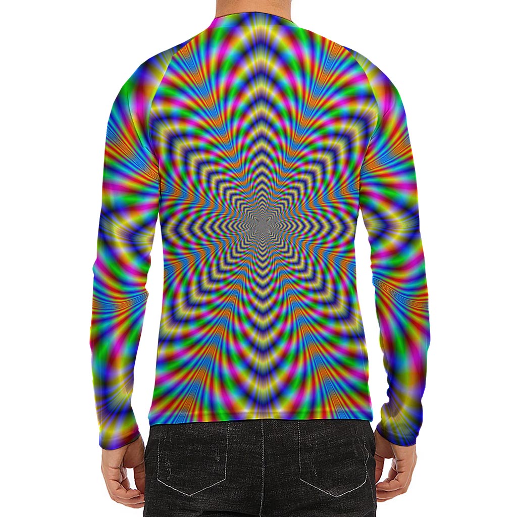 Octagonal Psychedelic Optical Illusion Men's Long Sleeve Rash Guard