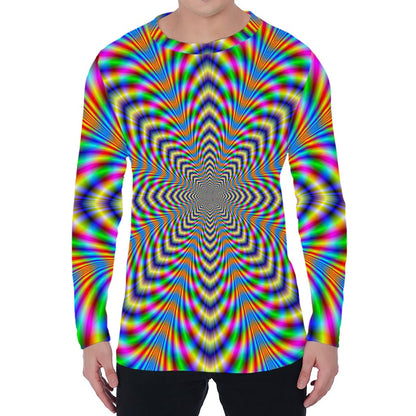 Octagonal Psychedelic Optical Illusion Men's Long Sleeve T-Shirt