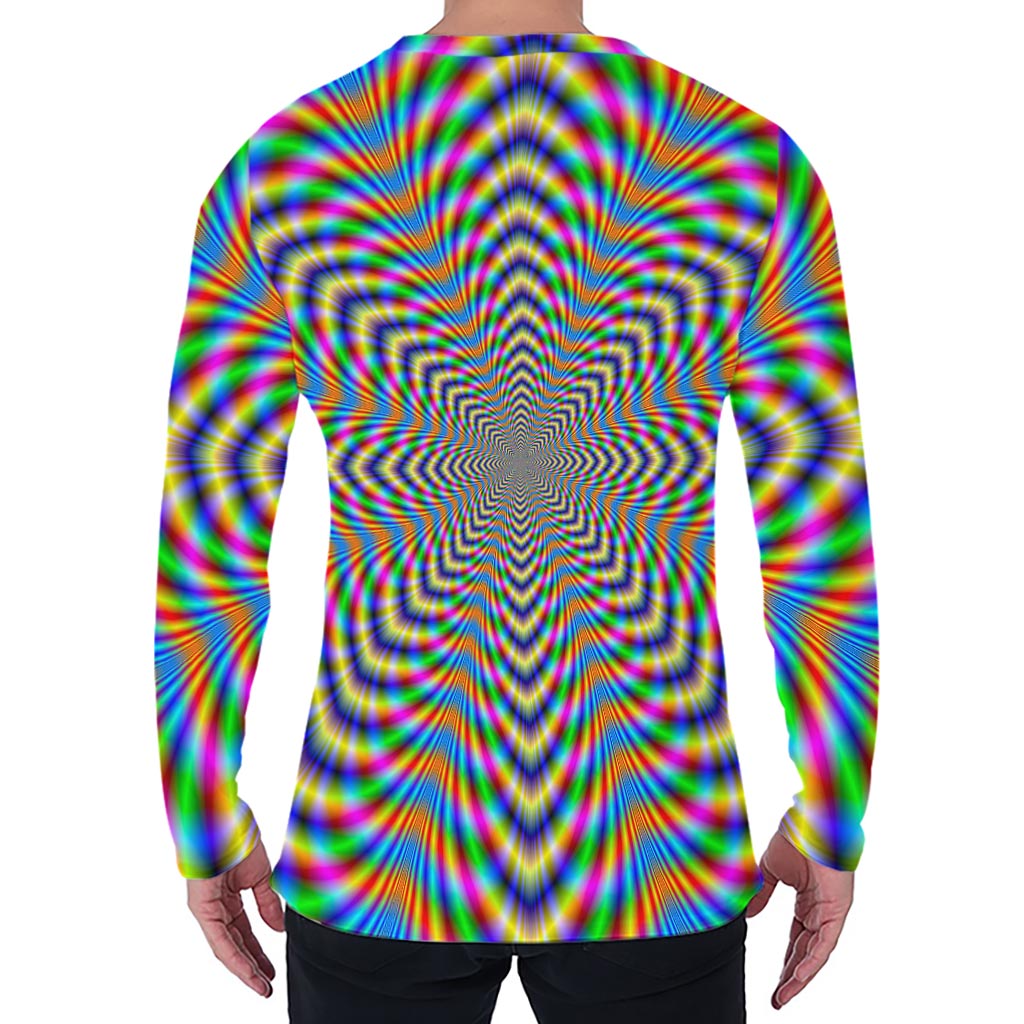 Octagonal Psychedelic Optical Illusion Men's Long Sleeve T-Shirt