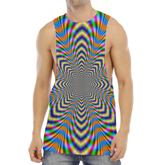 Octagonal Psychedelic Optical Illusion Men's Muscle Tank Top