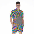 Octagonal Psychedelic Optical Illusion Men's Romper
