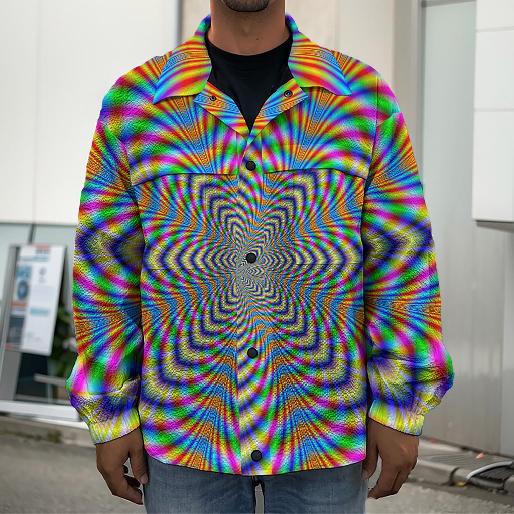 Octagonal Psychedelic Optical Illusion Men's Shirt Jacket
