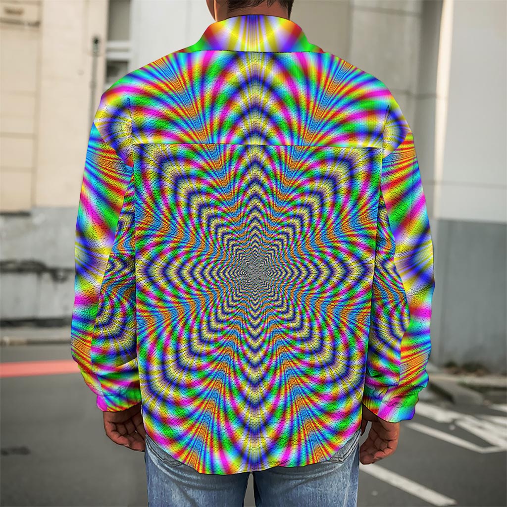 Octagonal Psychedelic Optical Illusion Men's Shirt Jacket