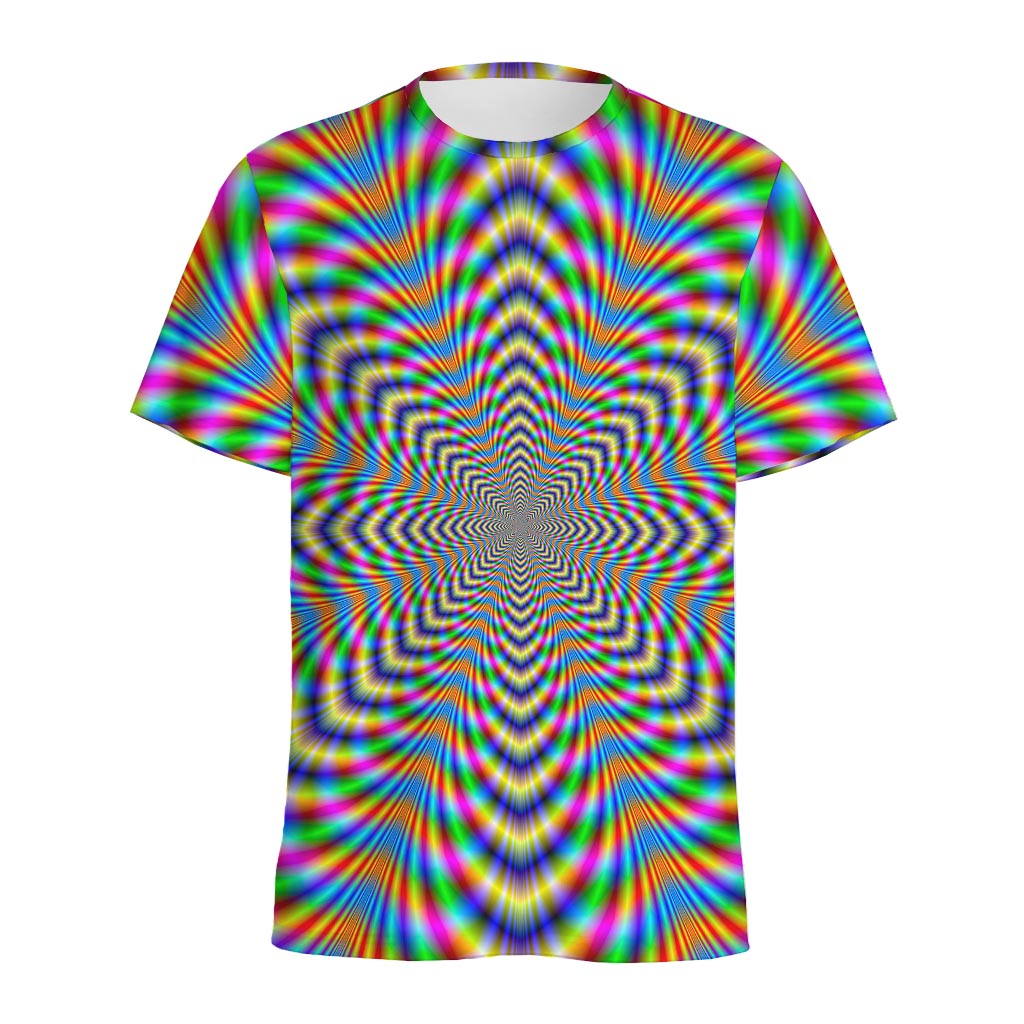 Octagonal Psychedelic Optical Illusion Men's Sports T-Shirt
