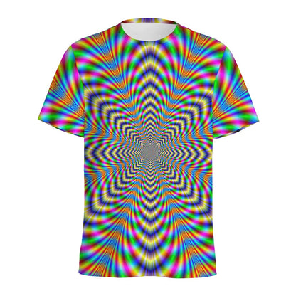 Octagonal Psychedelic Optical Illusion Men's Sports T-Shirt