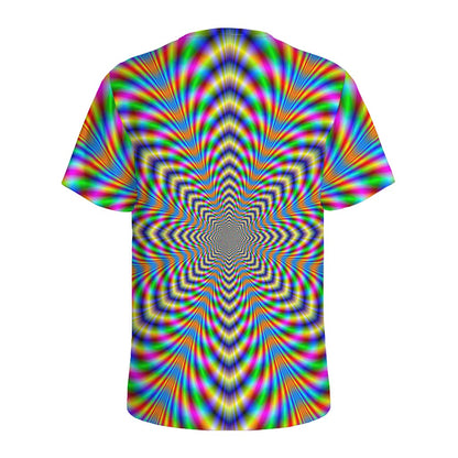 Octagonal Psychedelic Optical Illusion Men's Sports T-Shirt