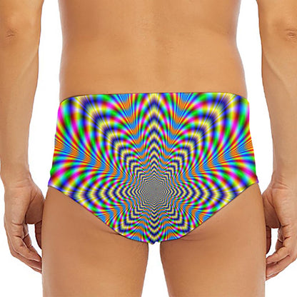 Octagonal Psychedelic Optical Illusion Men's Triangle Swim Briefs