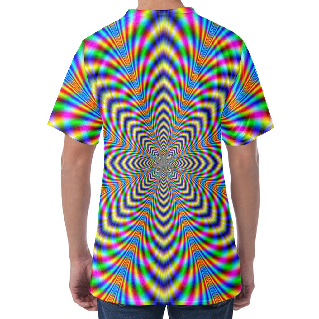 Octagonal Psychedelic Optical Illusion Men's Velvet T-Shirt