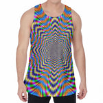 Octagonal Psychedelic Optical Illusion Men's Velvet Tank Top