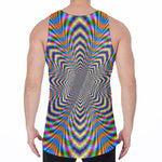 Octagonal Psychedelic Optical Illusion Men's Velvet Tank Top