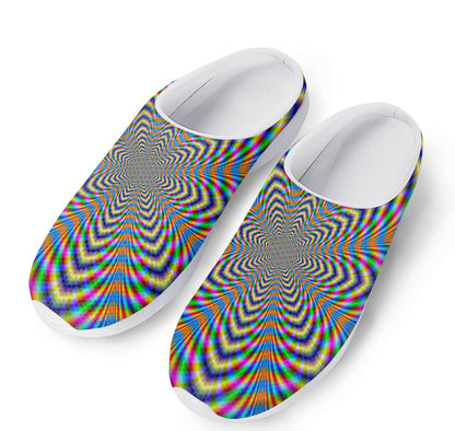 Octagonal Psychedelic Optical Illusion Mesh Casual Shoes