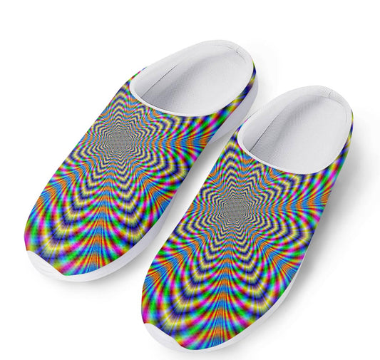 Octagonal Psychedelic Optical Illusion Mesh Casual Shoes