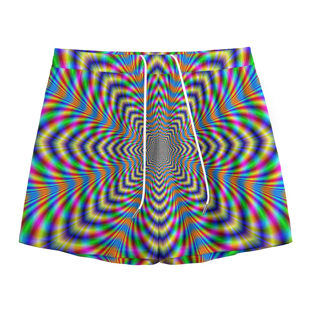Octagonal Psychedelic Optical Illusion Mesh Shorts