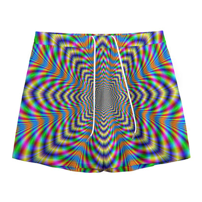 Octagonal Psychedelic Optical Illusion Mesh Shorts