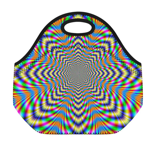 Octagonal Psychedelic Optical Illusion Neoprene Lunch Bag
