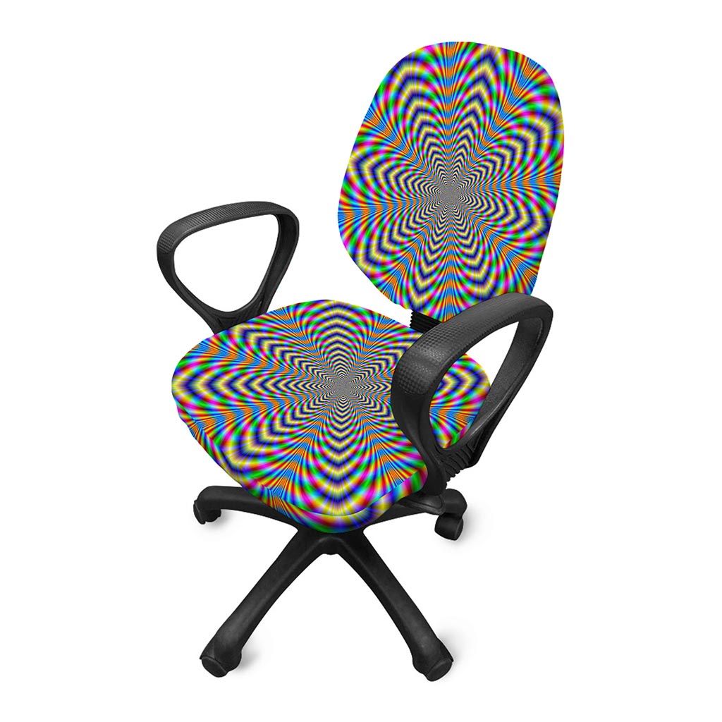 Octagonal Psychedelic Optical Illusion Office Chair Cover