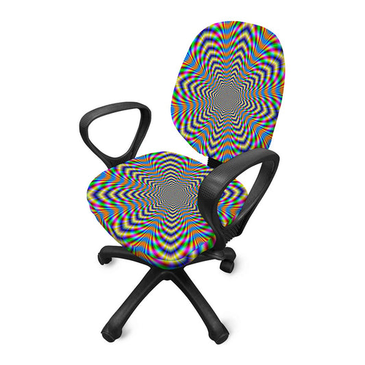 Octagonal Psychedelic Optical Illusion Office Chair Cover