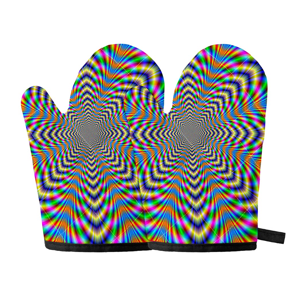 Octagonal Psychedelic Optical Illusion Oven Mitts