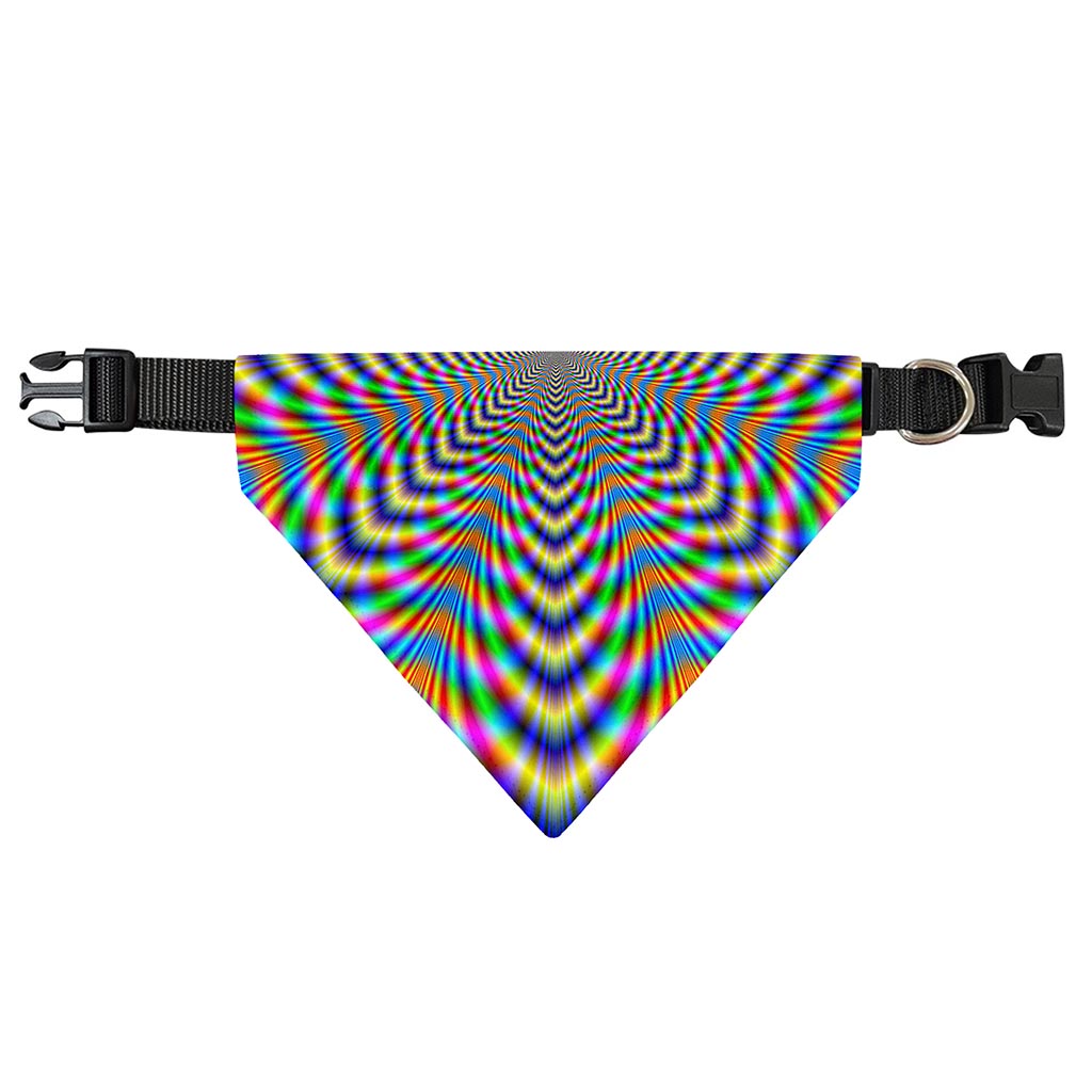 Octagonal Psychedelic Optical Illusion Over The Collar Dog Bandana