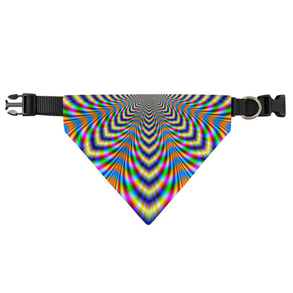 Octagonal Psychedelic Optical Illusion Over The Collar Dog Bandana