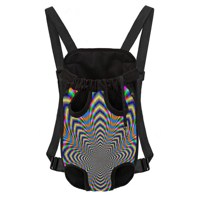 Octagonal Psychedelic Optical Illusion Pet Carrier Backpack