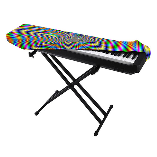 Octagonal Psychedelic Optical Illusion Piano Keyboard Cover