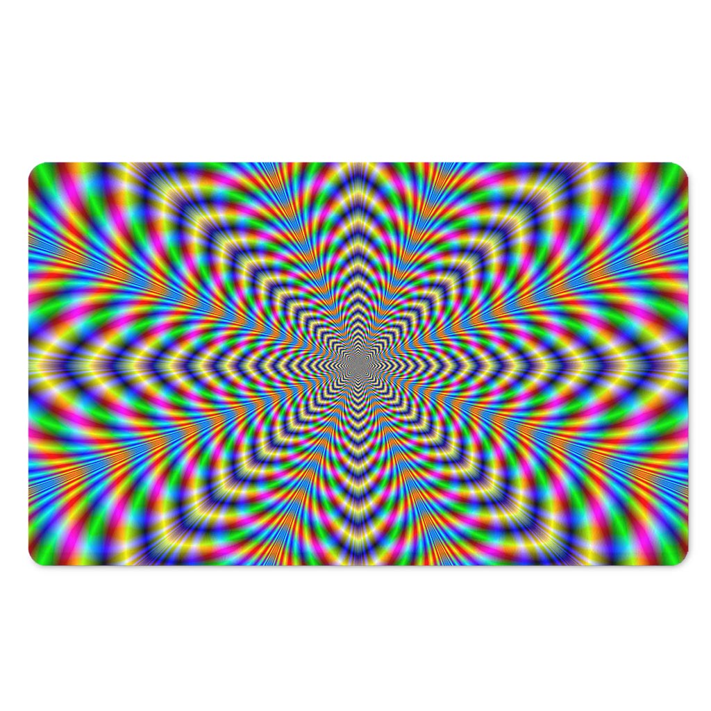 Octagonal Psychedelic Optical Illusion Polyester Doormat