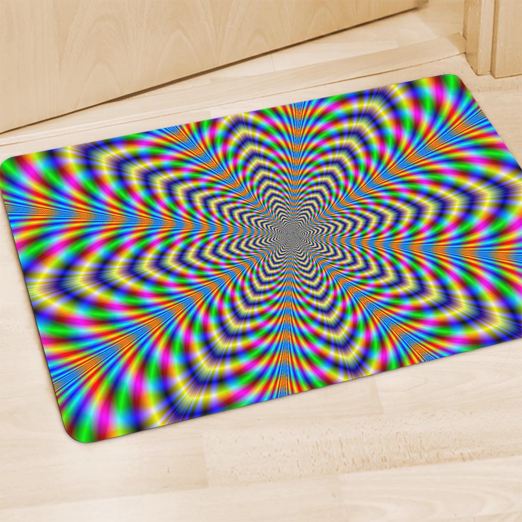 Octagonal Psychedelic Optical Illusion Polyester Doormat