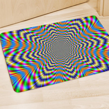 Octagonal Psychedelic Optical Illusion Polyester Doormat