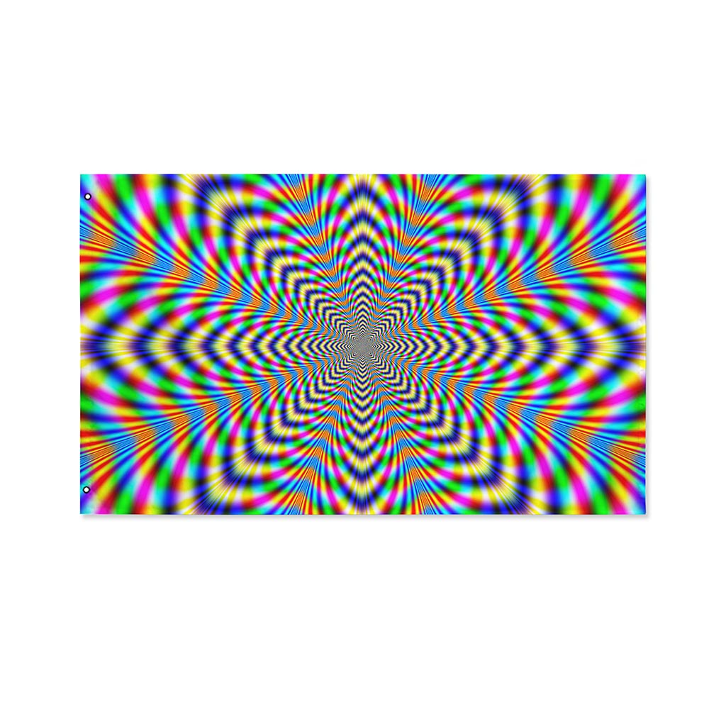 Octagonal Psychedelic Optical Illusion Polyester Flag