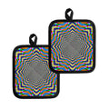 Octagonal Psychedelic Optical Illusion Pot Holders