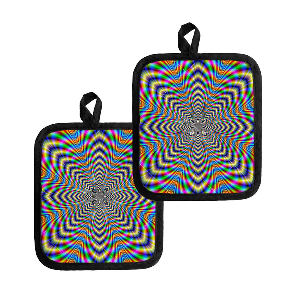 Octagonal Psychedelic Optical Illusion Pot Holders