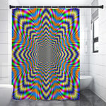 Octagonal Psychedelic Optical Illusion Premium Shower Curtain