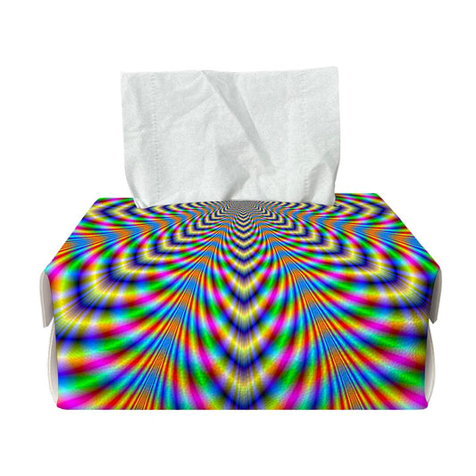 Octagonal Psychedelic Optical Illusion Rectangle Tissue Box Cover