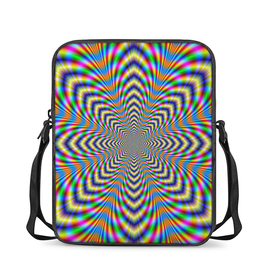 Octagonal Psychedelic Optical Illusion Rectangular Crossbody Bag