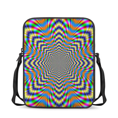 Octagonal Psychedelic Optical Illusion Rectangular Crossbody Bag