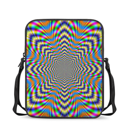 Octagonal Psychedelic Optical Illusion Rectangular Crossbody Bag