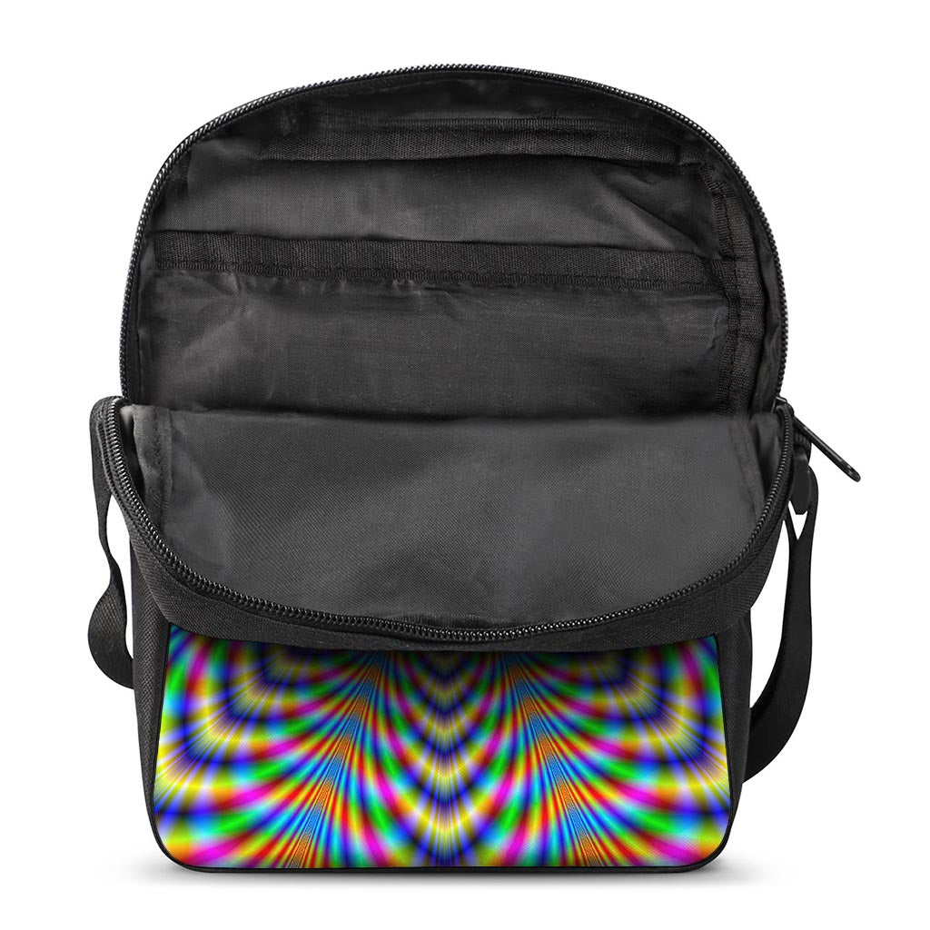 Octagonal Psychedelic Optical Illusion Rectangular Crossbody Bag