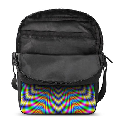 Octagonal Psychedelic Optical Illusion Rectangular Crossbody Bag