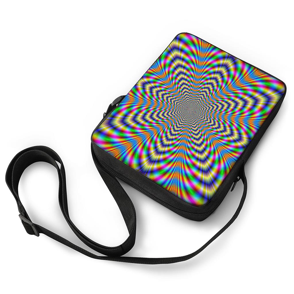 Octagonal Psychedelic Optical Illusion Rectangular Crossbody Bag