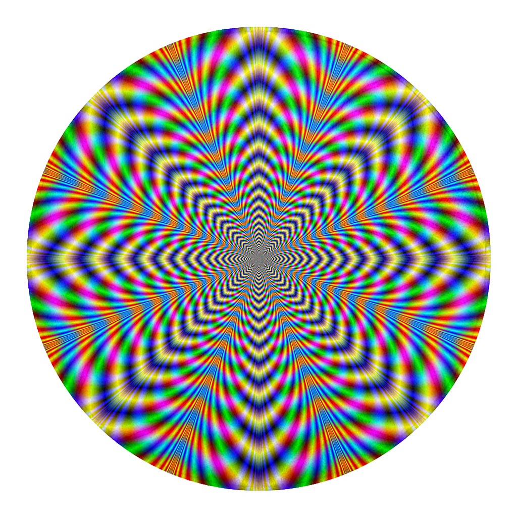 Octagonal Psychedelic Optical Illusion Round Blanket
