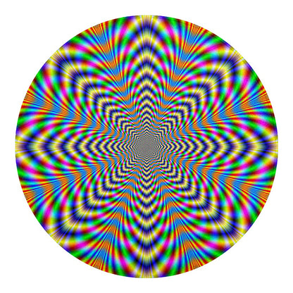 Octagonal Psychedelic Optical Illusion Round Blanket