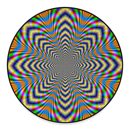 Octagonal Psychedelic Optical Illusion Round Floor Mat