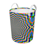 Octagonal Psychedelic Optical Illusion Round Laundry Basket