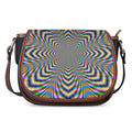 Octagonal Psychedelic Optical Illusion Saddle Bag