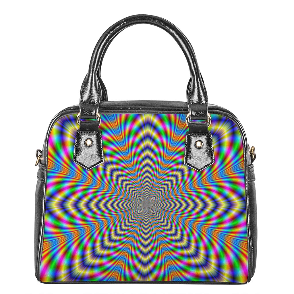 Octagonal Psychedelic Optical Illusion Shoulder Handbag