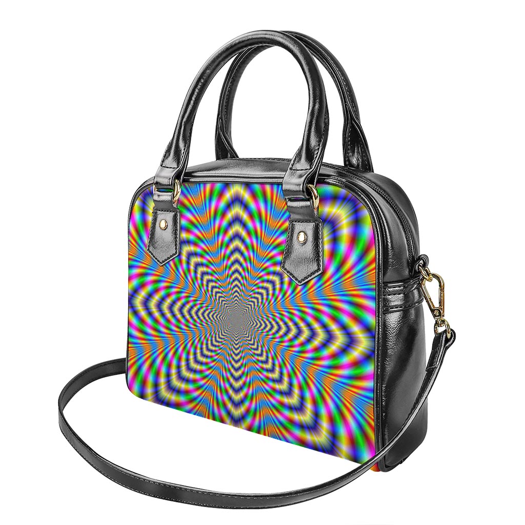 Octagonal Psychedelic Optical Illusion Shoulder Handbag