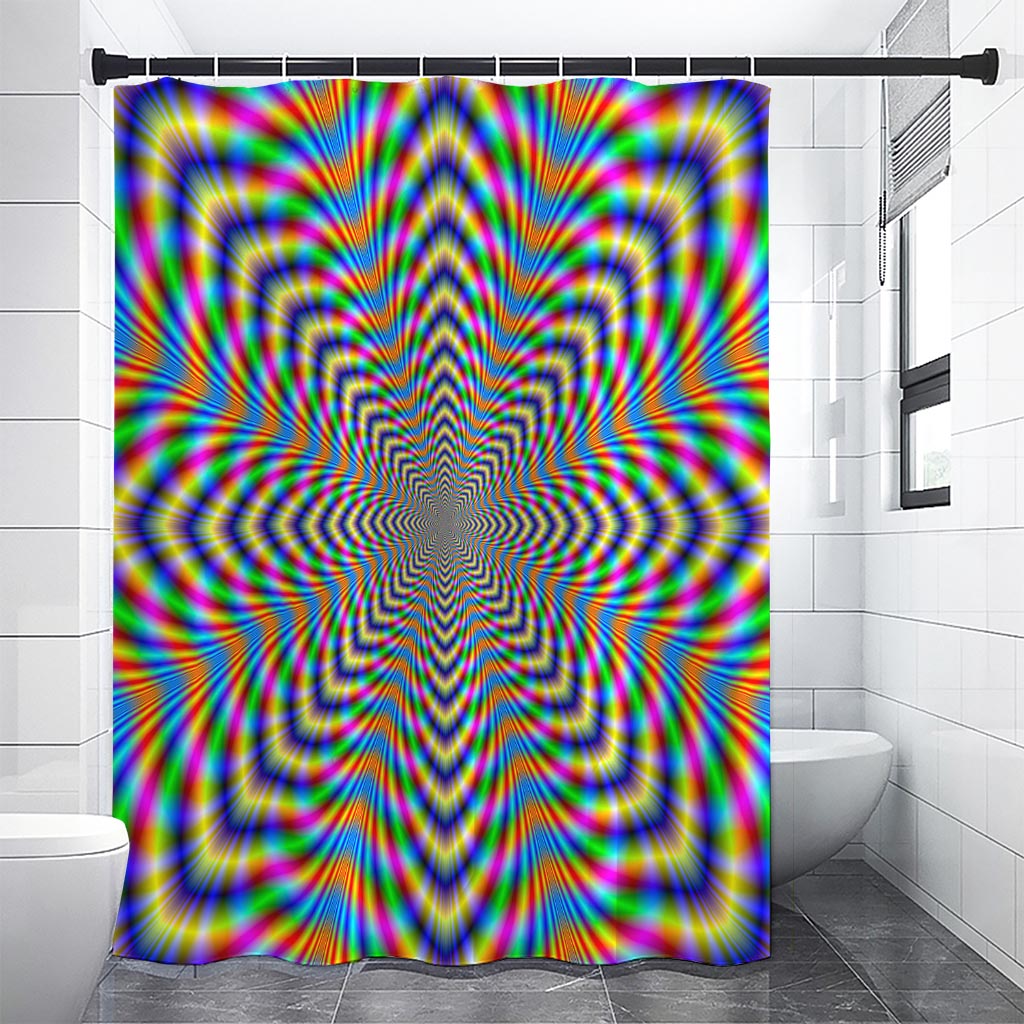 Octagonal Psychedelic Optical Illusion Shower Curtain