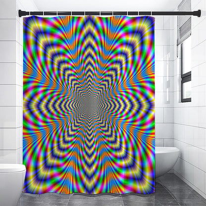 Octagonal Psychedelic Optical Illusion Shower Curtain